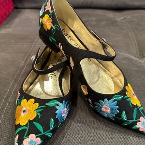 Kate Spade Embroidered Mary Jane Flats